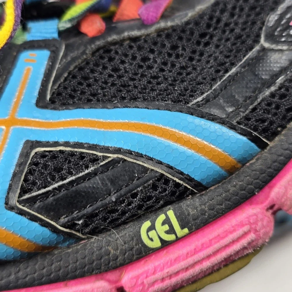 ASICS GEL Shoes Womens Size 9.5 Black Multicolor‎ Running Sneakers T27BQ